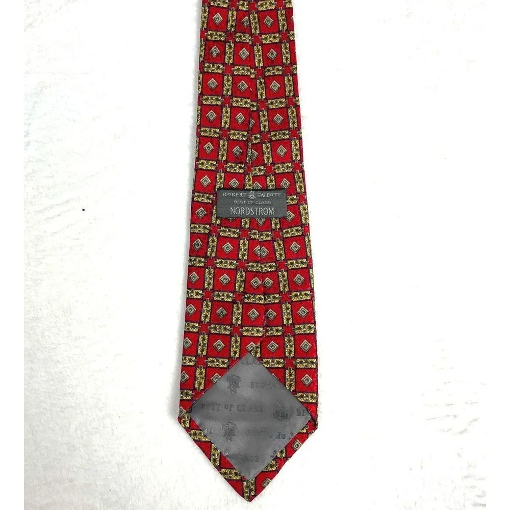 VTG Robert Talbott X Nordstrom 100% Silk Hand Printed in Italy USA Made Lux Tie